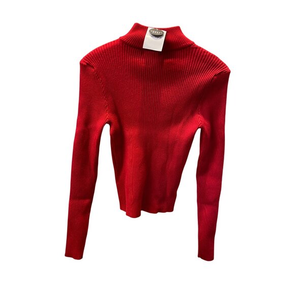 Forever 21 Red Ribbed Turtleneck Sweater Long Sleeve Lightweight Knit L - Picture 8 of 8